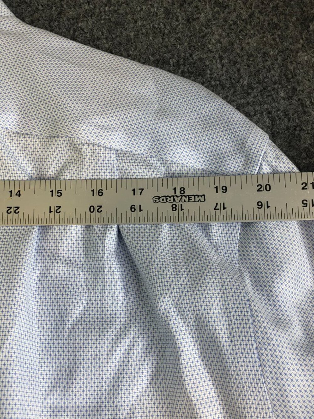 Charles Tyrwhitt Shirt Mens 18 35 Blue Non Iron Slim Fit Micro Check French Cuff - Picture 8 of 9